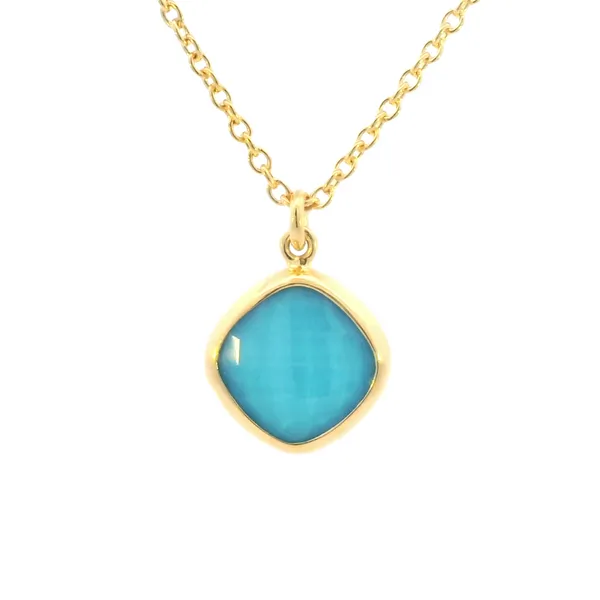 Turquoise yellow vermeil bezel set pendant Bryan Jewelry Prattville, AL