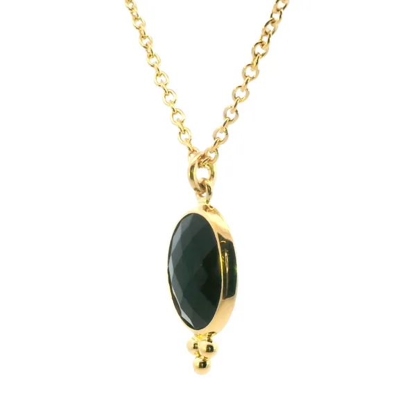 Black Onyx Yellow Vermeil Pendant Image 2 Bryan Jewelry Prattville, AL