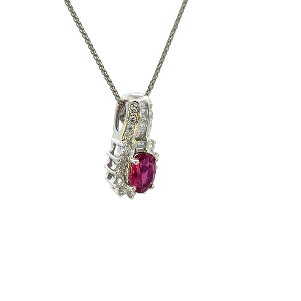 Ruby and Diamond Pendant-14kw Image 2 Bryan Jewelry Prattville, AL