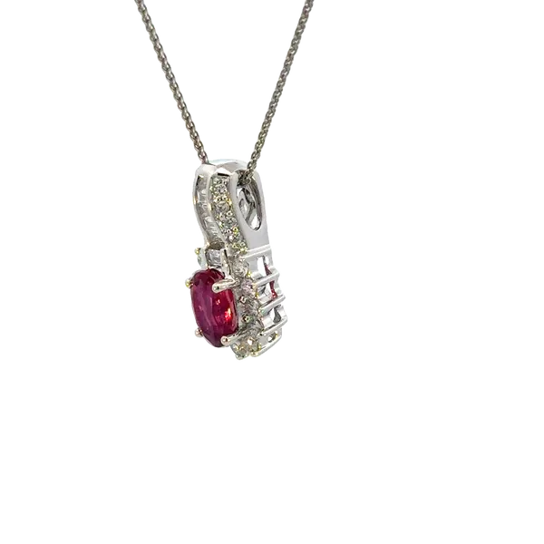 Ruby and Diamond Pendant-14kw Image 3 Bryan Jewelry Prattville, AL