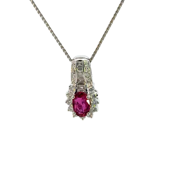 Ruby and Diamond Pendant-14kw Bryan Jewelry Prattville, AL