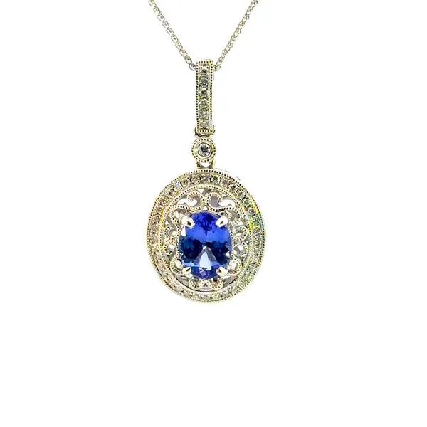 8x6 Tanzanite & Diamond Pendant Image 4 Bryan Jewelry Prattville, AL