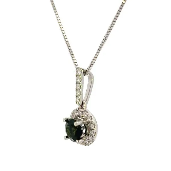 Green Tourmaline & Diamnd Pendant-18kw Image 2 Bryan Jewelry Prattville, AL