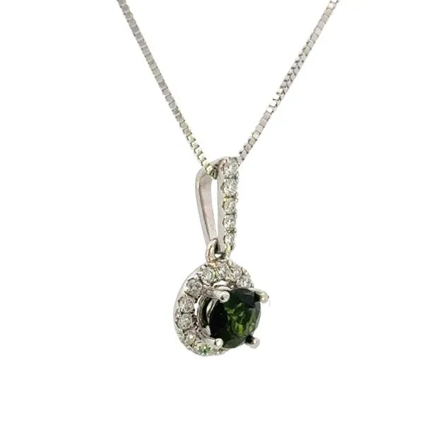 Green Tourmaline & Diamnd Pendant-18kw Image 3 Bryan Jewelry Prattville, AL