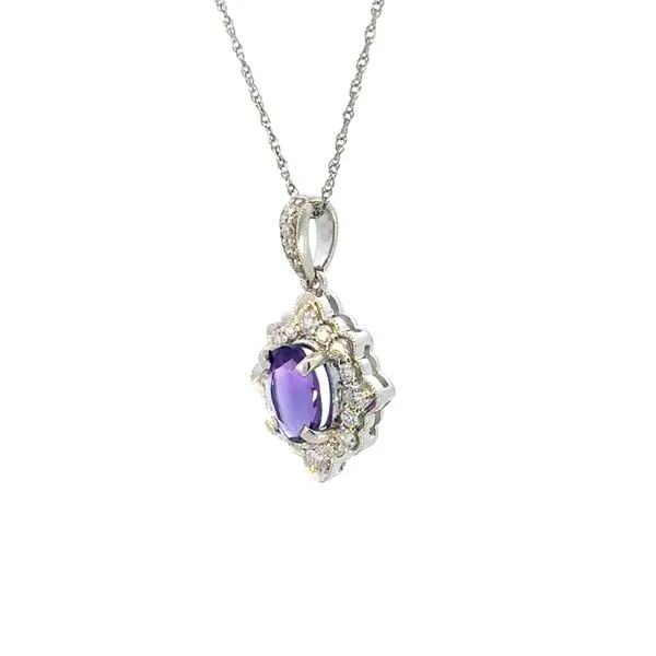 Amethyst & diamond pendant in 14kw gold. Image 2 Bryan Jewelry Prattville, AL