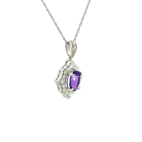 Amethyst & diamond pendant in 14kw gold. Image 3 Bryan Jewelry Prattville, AL