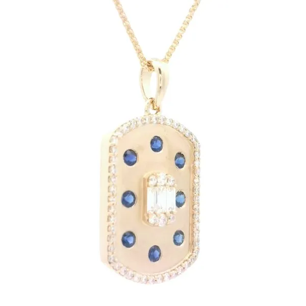 Sapphire & Diamond Sandblasted Medallion-14ky Image 2 Bryan Jewelry Prattville, AL