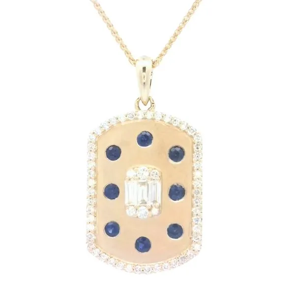 Sapphire & Diamond Sandblasted Medallion-14ky Bryan Jewelry Prattville, AL