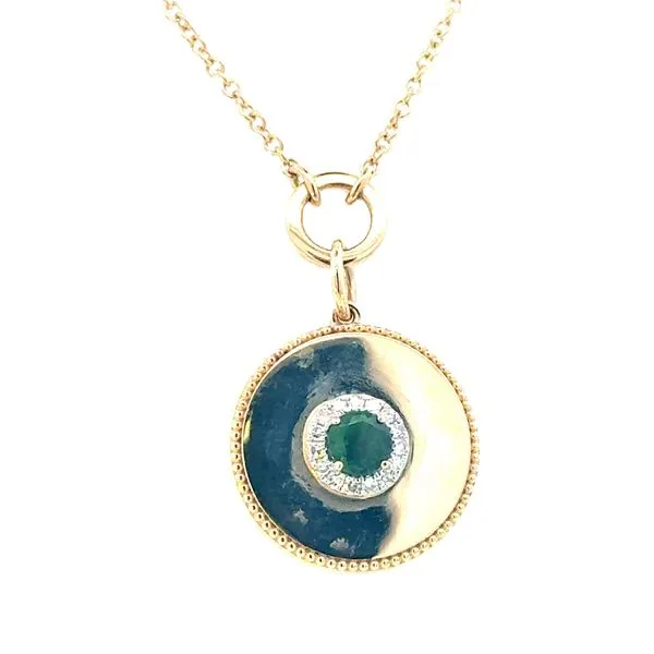 Chrome Diopside & Diamond Medallion Pendant-14ky Image 2 Bryan Jewelry Prattville, AL