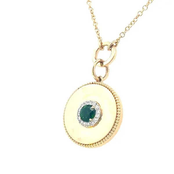 Chrome Diopside & Diamond Medallion Pendant-14ky Bryan Jewelry Prattville, AL