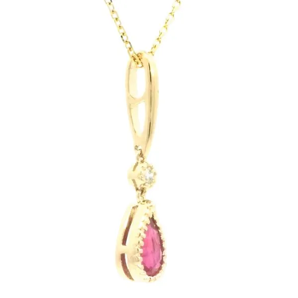 Radiant in Ruby-Ruby and Diamond Pendant Image 2 Bryan Jewelry Prattville, AL