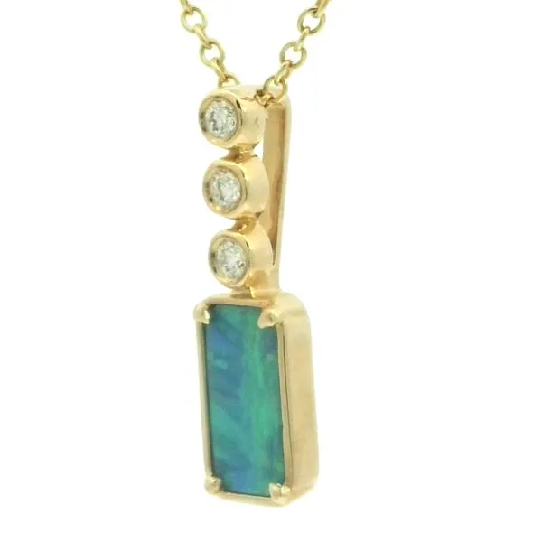 Opal and Diamond Pendant in 14ky Image 2 Bryan Jewelry Prattville, AL