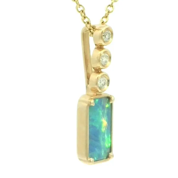 Opal and Diamond Pendant in 14ky Image 3 Bryan Jewelry Prattville, AL