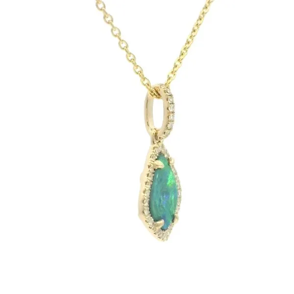 Opal & Diamond Necklace in 14ky Image 3 Bryan Jewelry Prattville, AL