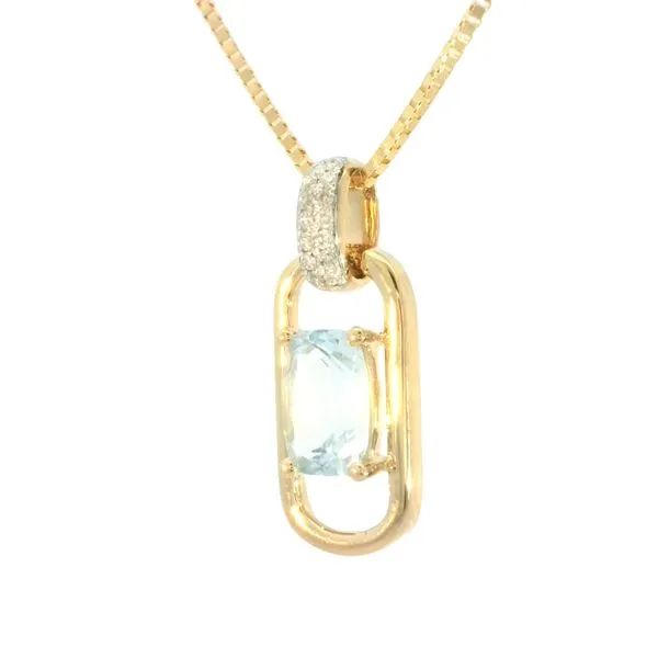 14ktt Aquamarine & Diamond Pendant Image 2 Bryan Jewelry Prattville, AL