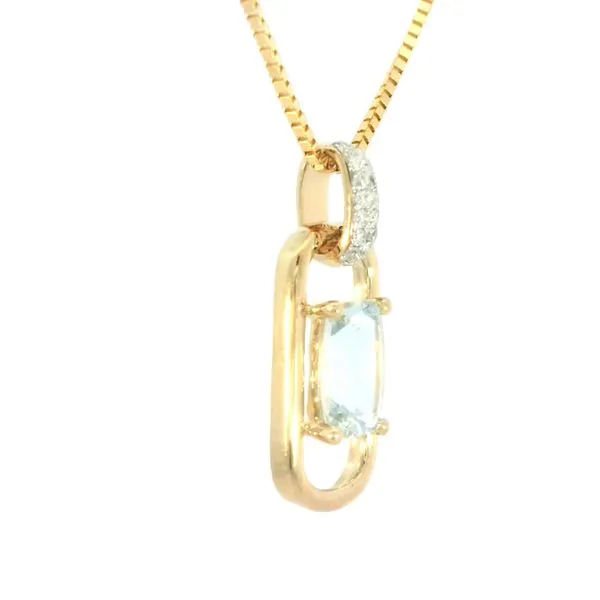 14ktt Aquamarine & Diamond Pendant Image 3 Bryan Jewelry Prattville, AL