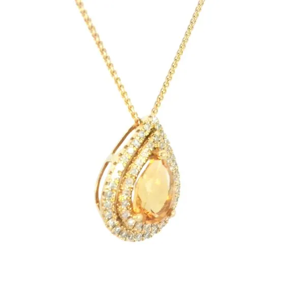Citrine & Diamond Pendant in 14ky Image 3 Bryan Jewelry Prattville, AL