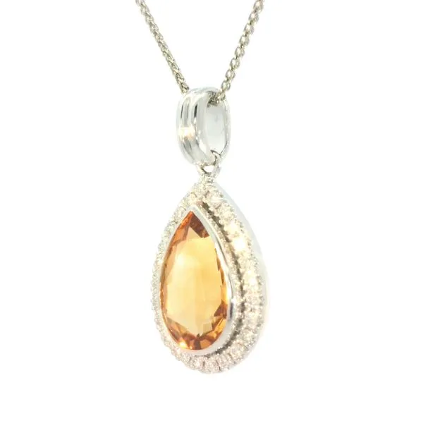 Citrine & Diamond Pendant in 14kw Image 2 Bryan Jewelry Prattville, AL