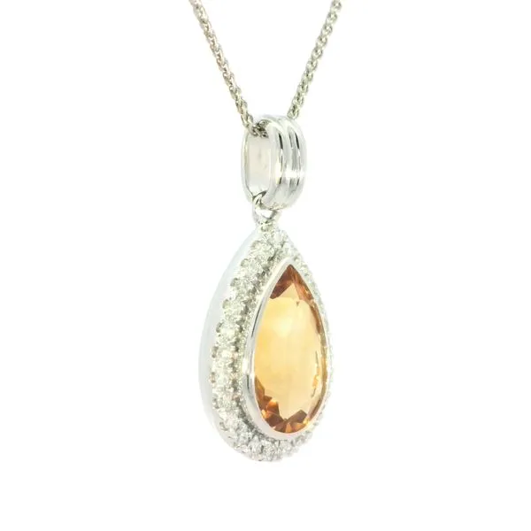 Citrine & Diamond Pendant in 14kw Image 3 Bryan Jewelry Prattville, AL