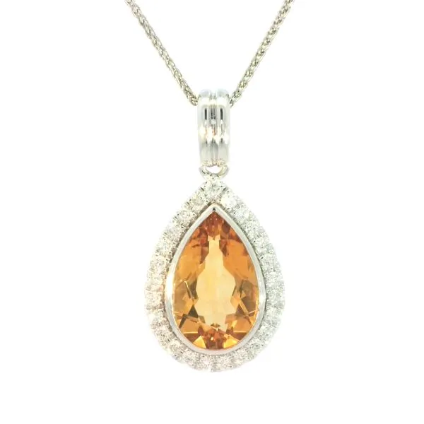 Citrine & Diamond Pendant in 14kw Bryan Jewelry Prattville, AL