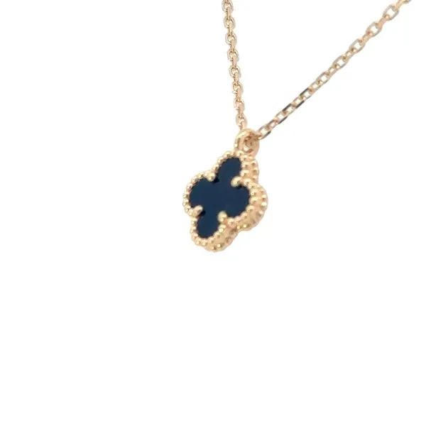 Clover/Alhambra shaped Black Onyx Pendant-18ky Choker Image 2 Bryan Jewelry Prattville, AL