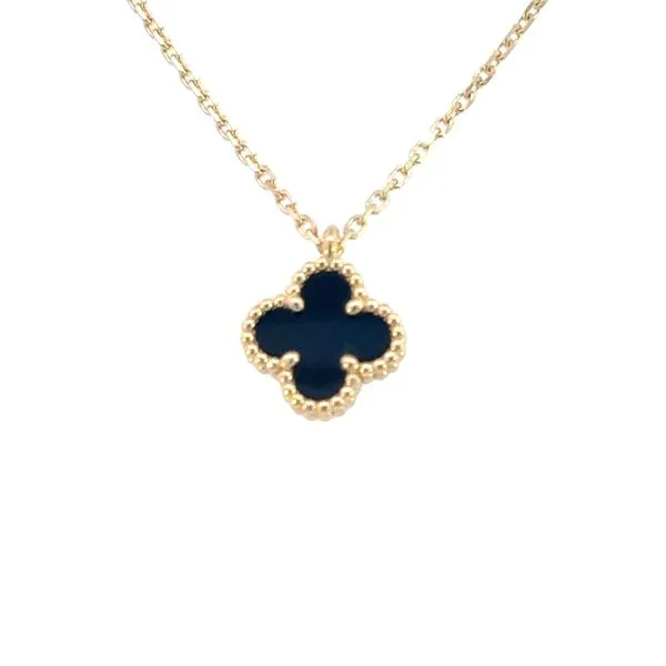 Clover/Alhambra shaped Black Onyx Pendant-18ky Choker Bryan Jewelry Prattville, AL