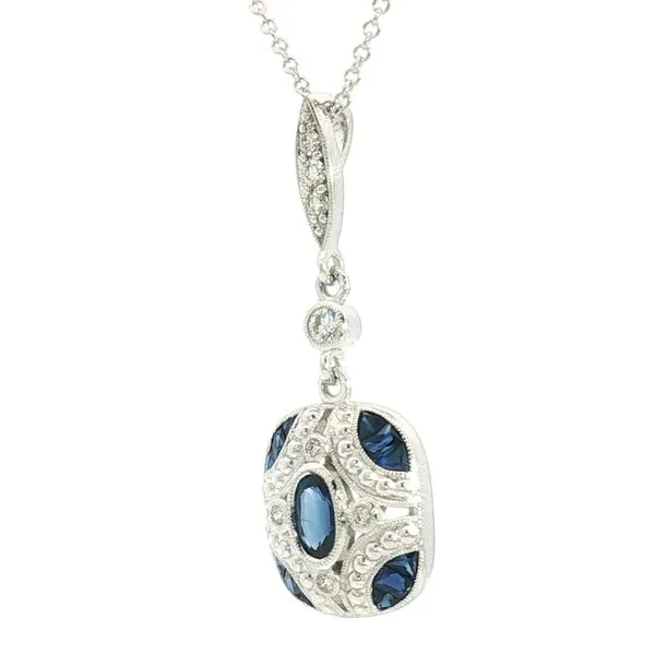 Vintage Sapphire & Diamond Pendant Image 2 Bryan Jewelry Prattville, AL
