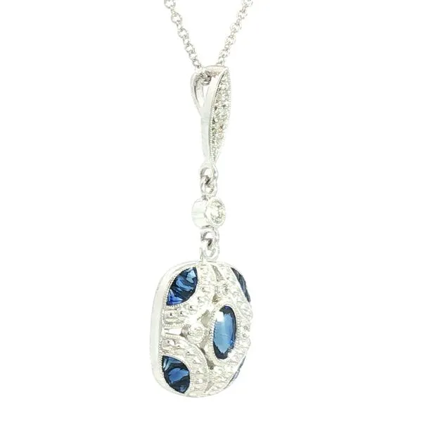 Vintage Sapphire & Diamond Pendant Image 3 Bryan Jewelry Prattville, AL