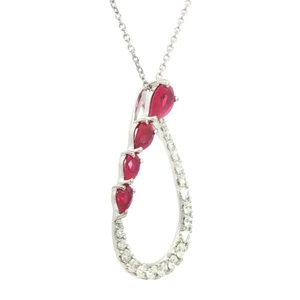 Fiery Ruby and Diamond Delightful Pendant Image 3 Bryan Jewelry Prattville, AL