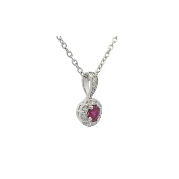 Ruby and diamond necklace in 14kw Image 2 Bryan Jewelry Prattville, AL