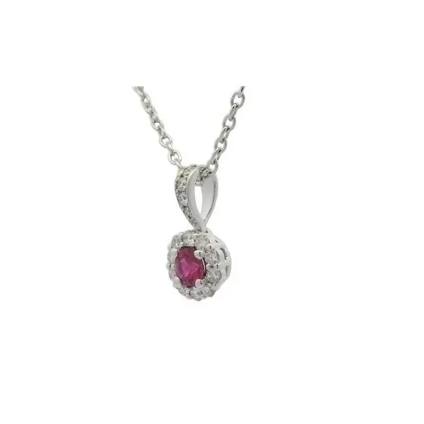 Ruby and diamond necklace in 14kw Image 3 Bryan Jewelry Prattville, AL