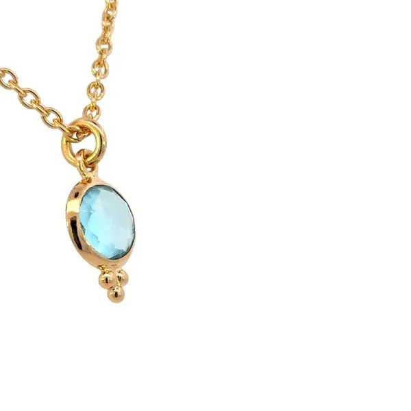 Blue Topaz Pendant with adjustable chain in yellow vermeil Image 4 Bryan Jewelry Prattville, AL