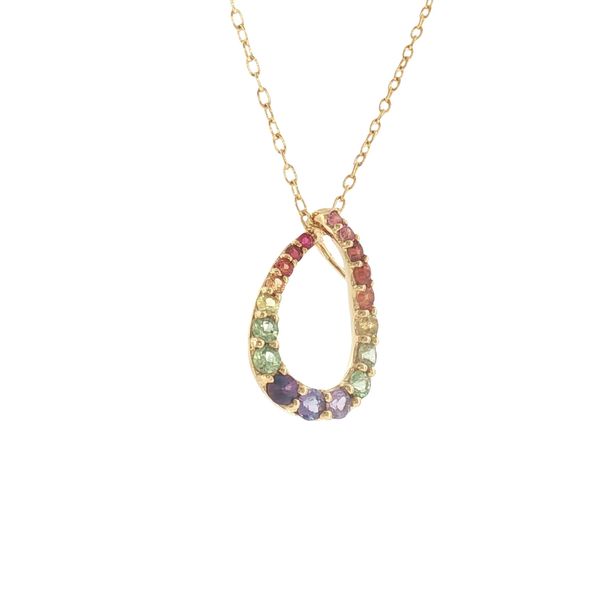 Spectrum of Brilliance: Rainbow Sapphire Drop Pendant Image 2 Bryan Jewelry Prattville, AL