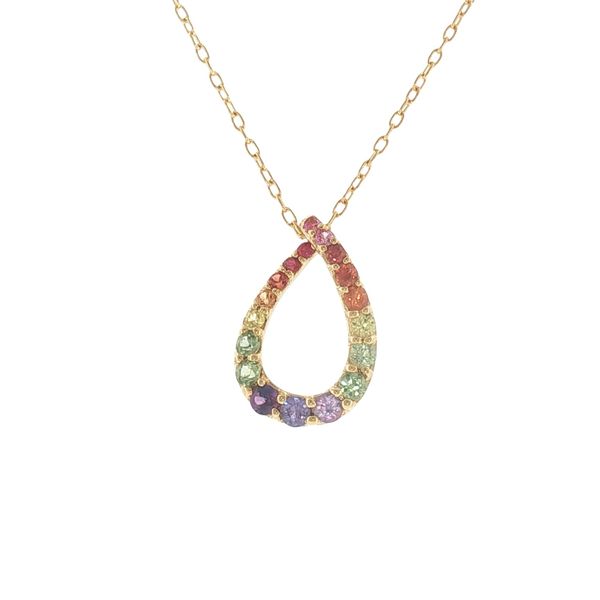 Spectrum of Brilliance: Rainbow Sapphire Drop Pendant Bryan Jewelry Prattville, AL