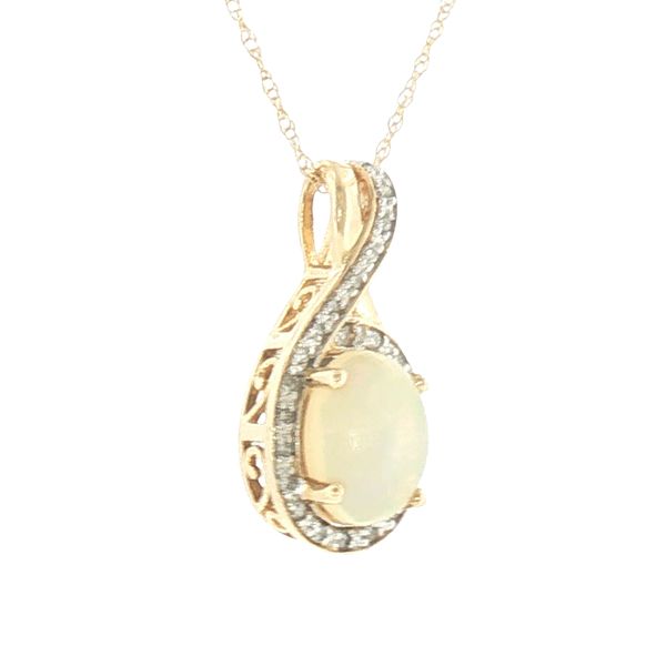 Luminous Glow: Opal & Diamond Pendant Necklace Bryan Jewelry Prattville, AL