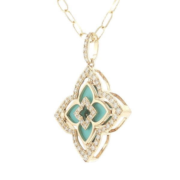 Versatile Beauty: Turquoise & Diamond Reversible Pendant Image 5 Bryan Jewelry Prattville, AL