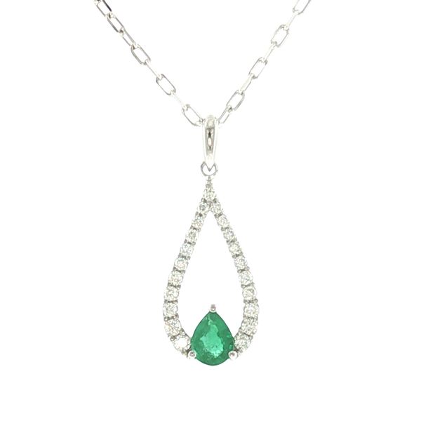 Elegant Radiance: Emerald & Diamond Drop Pendant Bryan Jewelry Prattville, AL