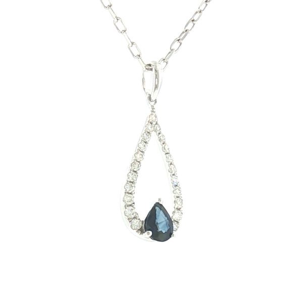 Elegant Radiance: Sapphire & Diamond Drop Pendant Image 2 Bryan Jewelry Prattville, AL