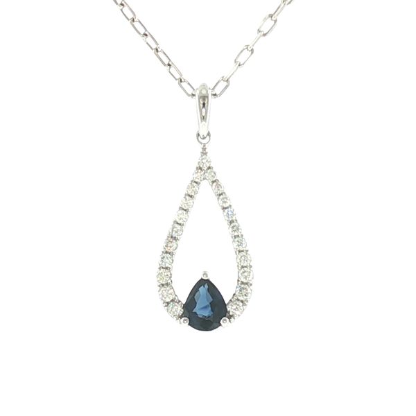 Elegant Radiance: Sapphire & Diamond Drop Pendant Bryan Jewelry Prattville, AL