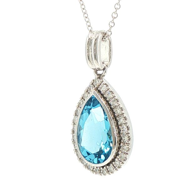 Cool Blue Brilliance Framed in Sparkling Elegance. Image 3 Bryan Jewelry Prattville, AL