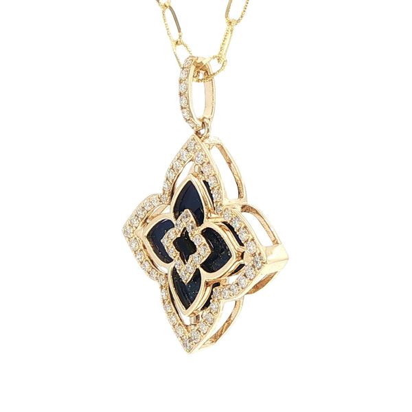 Versatile Beauty: Lapis & Diamond Reversible Pendant Image 4 Bryan Jewelry Prattville, AL