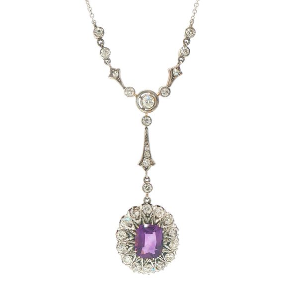 Estate Amethyst & European Cut Diamond Choker Bryan Jewelry Prattville, AL