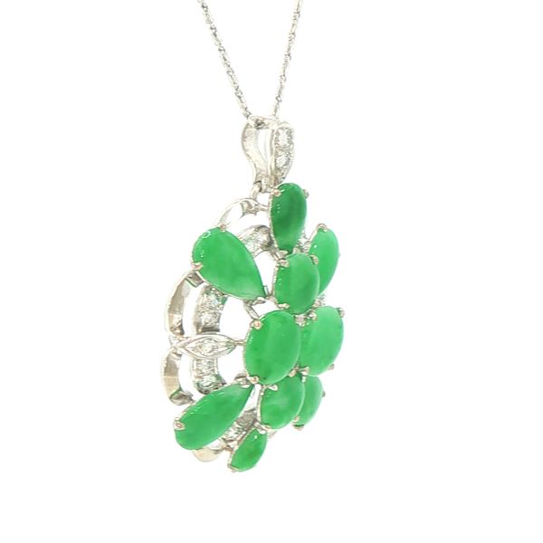 Estate Jade Turtle & Diamond Pendant Image 2 Bryan Jewelry Prattville, AL