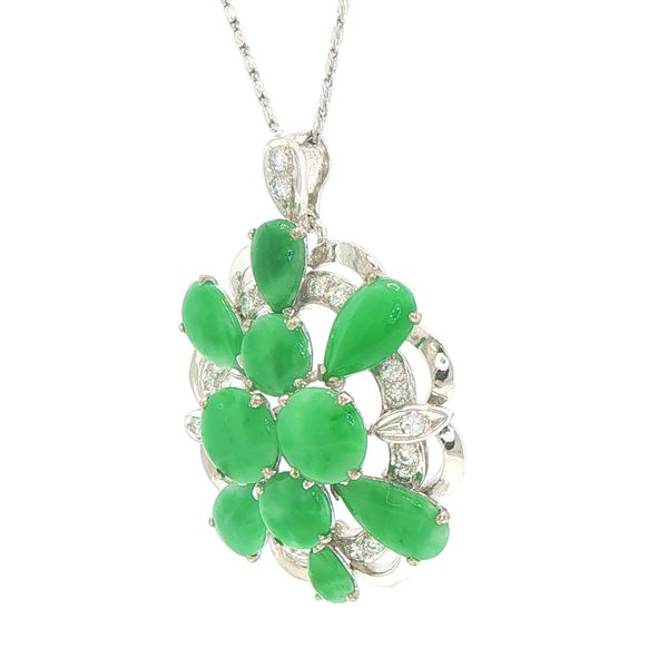 Estate Jade Turtle & Diamond Pendant Image 3 Bryan Jewelry Prattville, AL