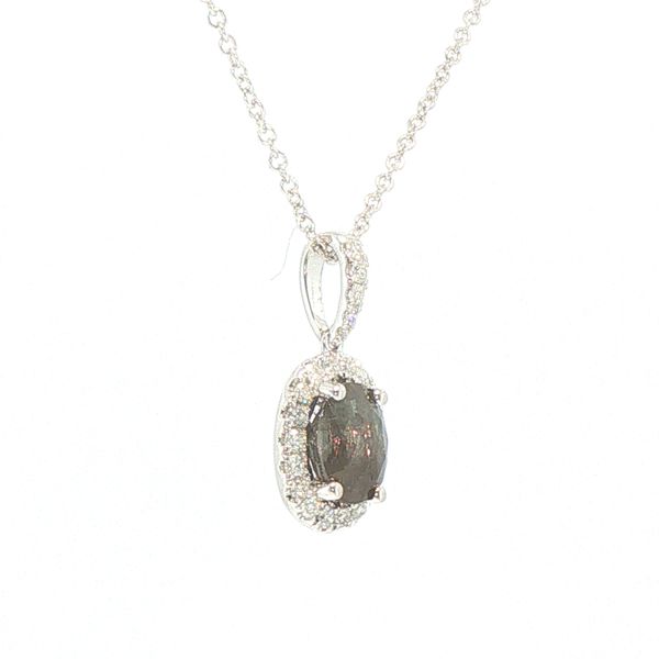 Natural No-Heat 1.11ct Oval Alexandrite & Diamond Halo Pendant Image 2 Bryan Jewelry Prattville, AL