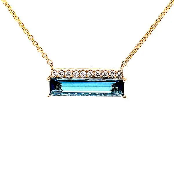 Blue Topaz Baguette Trapeze Bar Image 5 Bryan Jewelry Prattville, AL