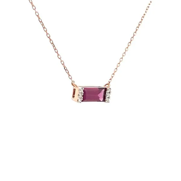 Modern Birthstone Necklace-Rhodolite Garnet-July-adjustable 16-17-18 Image 3 Bryan Jewelry Prattville, AL