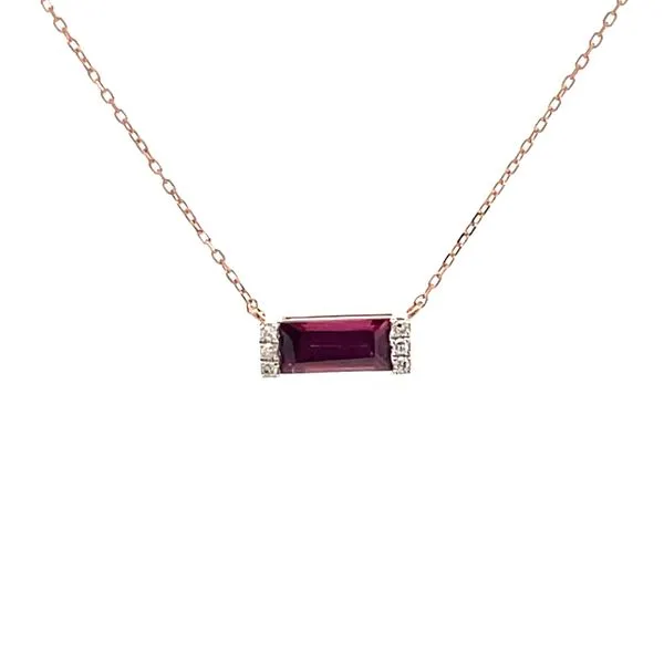 Modern Birthstone Necklace-Rhodolite Garnet-July-adjustable 16-17-18 Bryan Jewelry Prattville, AL