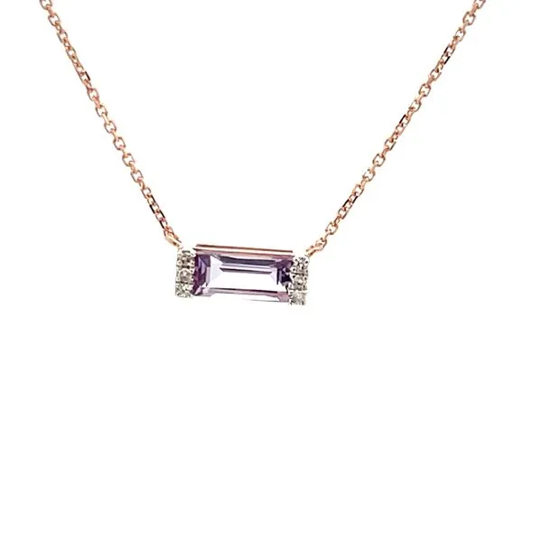 Modern Birthstone Necklace-Pink Amethyst-June-adjustable 16-17-18 Bryan Jewelry Prattville, AL