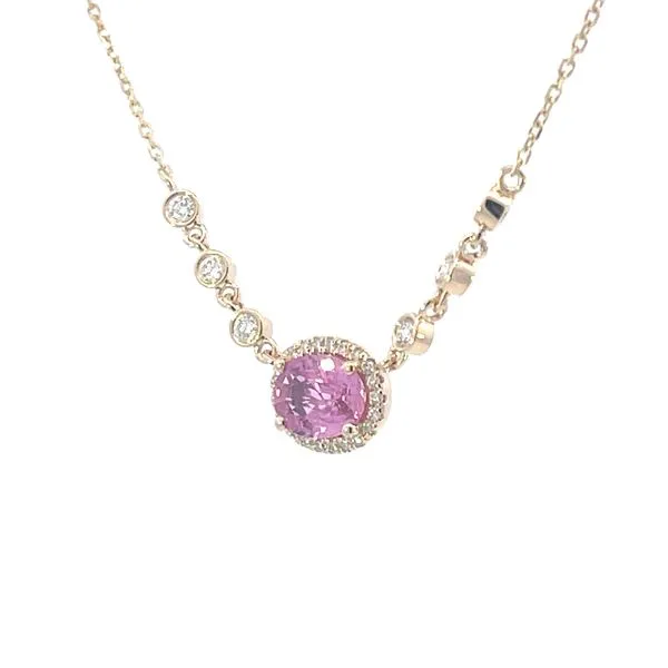 Pink tourmaline & diamond necklace-adjustabe Image 2 Bryan Jewelry Prattville, AL